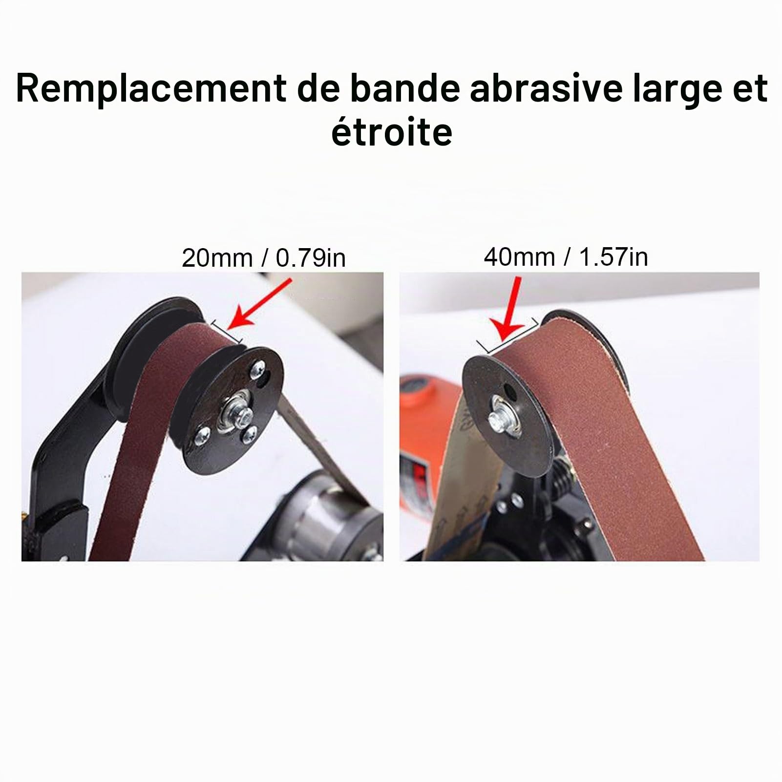 Mini Ponceuse à Bande, Ponçage Polissage Rectifieuse Bricolage Ponceuse Tube en Acier Inoxydable Polisseuse Meuleuse Outil(M14)