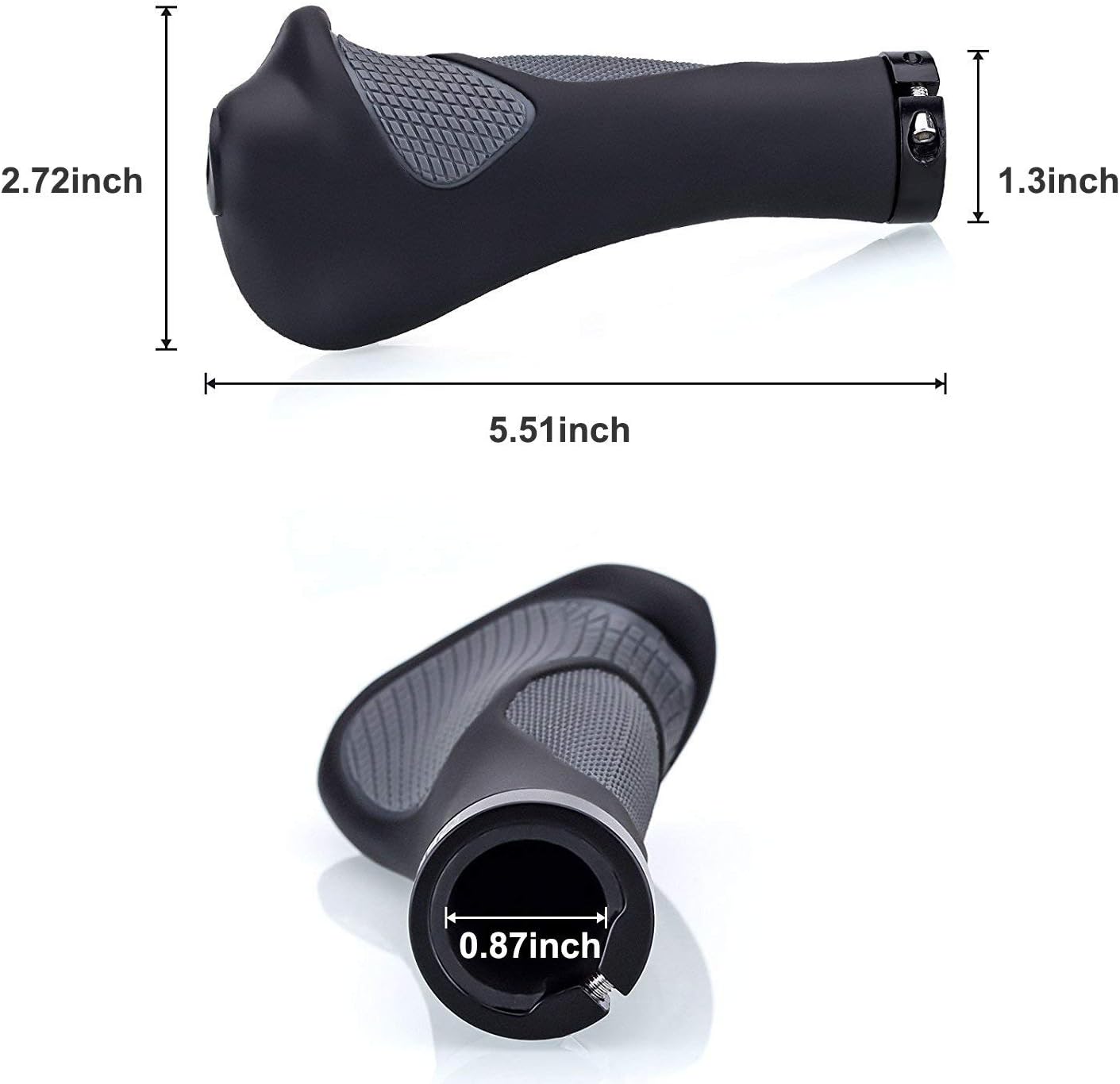 Weanas New Generation Bike Handlebar Grip Soft Gel Inserts Shock Resistance Ergonomics Comfort Design with G2 Screw Lock 1 Pair for Bicycle MTB XC FR Cyling