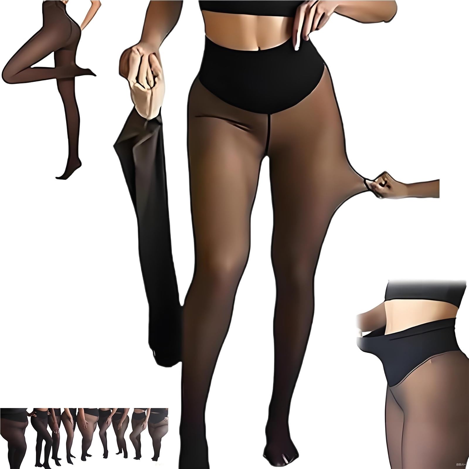 Bnhjrd Unisex C Magi Fleece Lined Leggings,High Waist Shaping,New Ompression Band & One Seam Option Tights(,Xxx-Large)