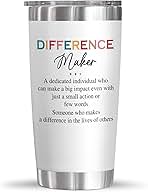 Thank You Gifts for Women - 20 oz Stainless Steel Insulated Coffee Tumbler with Lid - Difference Maker Teacher Appreciation Christmas Birthday Gifts for Teachers Nurse Boss Coworkers Employee