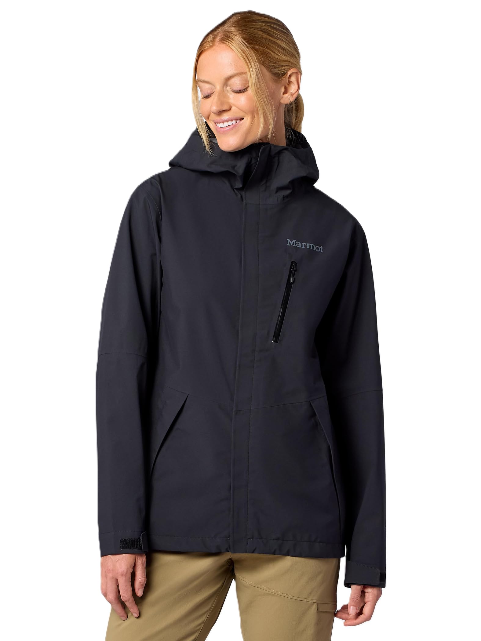 Marmot Damen Wm's Precip Evo Pro Jacket Wasserdichte Jacke, leichte Regenjacke mit Kapuze, winddichter Regenmantel, atmungsaktive Windjacke, ideal für Wandern und Radfahren (1er Pack)