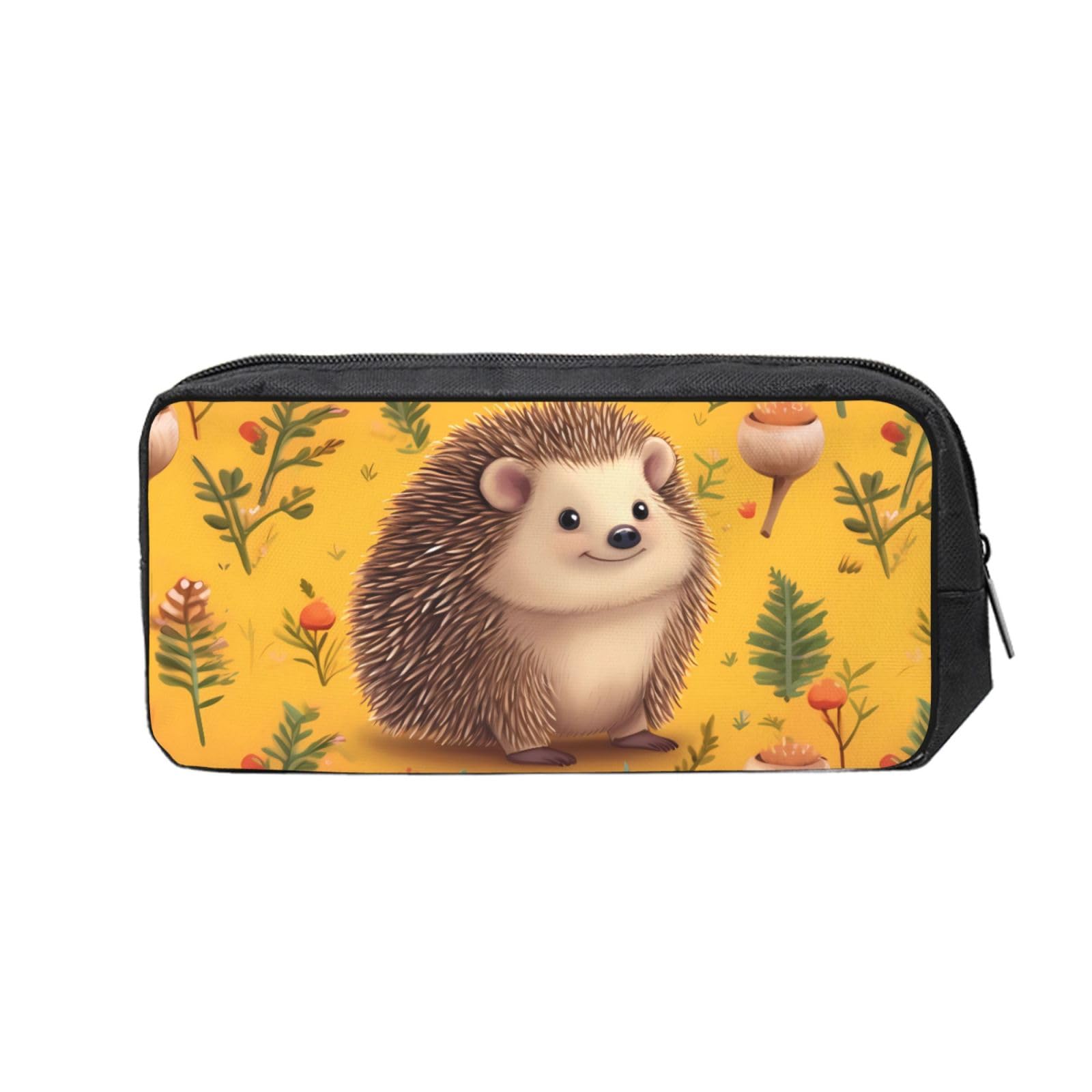 FodPand Hedgehog Pencil Case Large Capacity Pencil Pouch With Zippers Portable Waterproof Pencil Bag Makeup Pouch Cosmetic Bag For Women Men