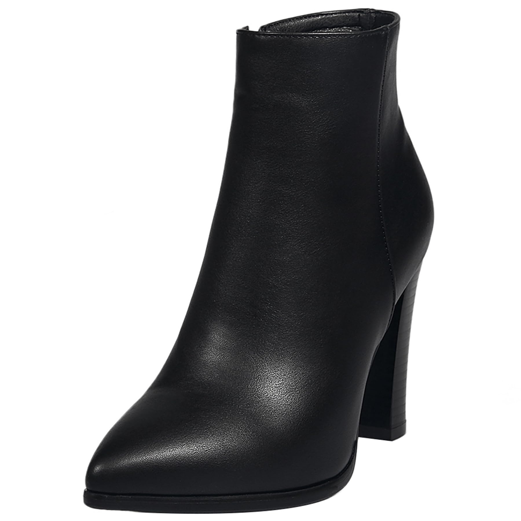 Gicoiz Pointed Toe Block Heel Chelsea Boots Women Zipper