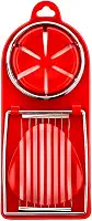 Fatiador Cortador De Ovo Cozido Culinário Profissional 2 em 1 Corte Preciso e Prático para sua Cozinha Ninja Tech (Vermelho)