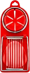 Fatiador Cortador De Ovo Cozido Culinário Profissional 2 em 1 Corte Preciso e Prático para sua Cozinha Ninja Tech (Vermelho)