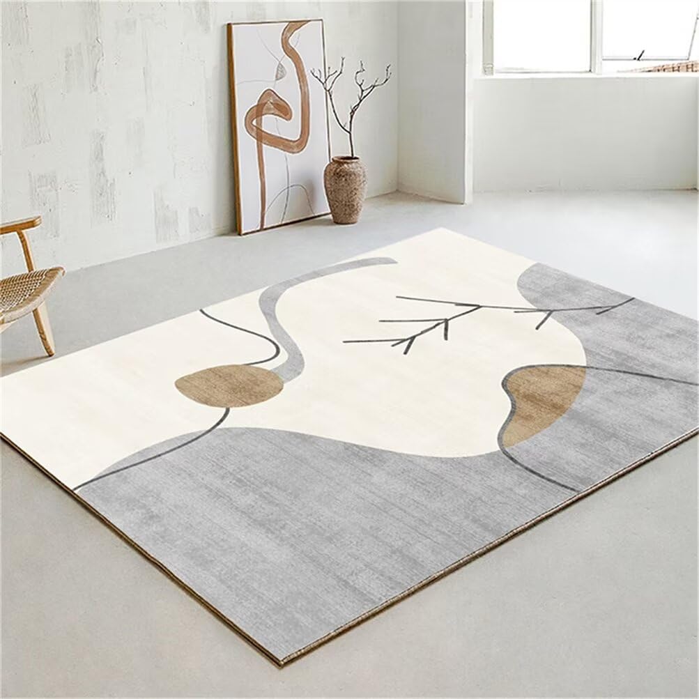 Tapis salon gris moderne 180x250 grand tapis chambre adulte lavable
