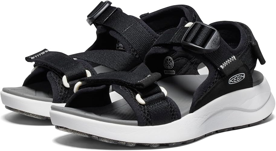 KEEN Womens Elle Sport Sandals in Black Steel Grey