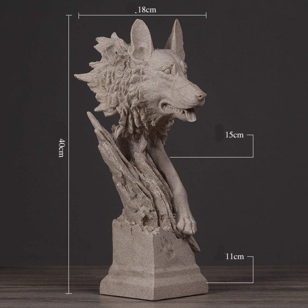 Sculpture Handmade Animal Sandstone Bust Resin Art&Craft Decorations