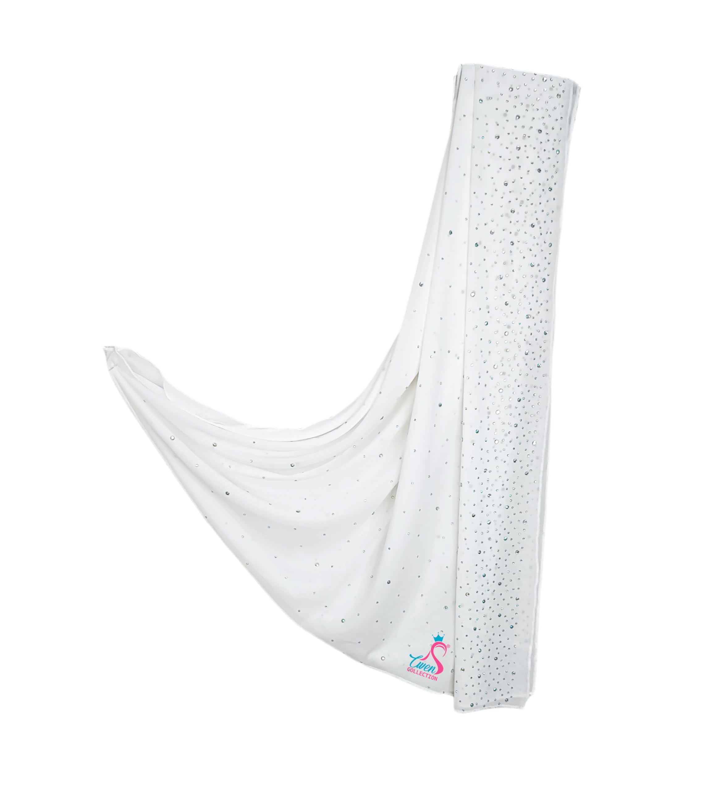 Cwen CollectionWomen Lycra Net Stretchable Scarf Embellished With Rhinestone Stole Hijab Wrap