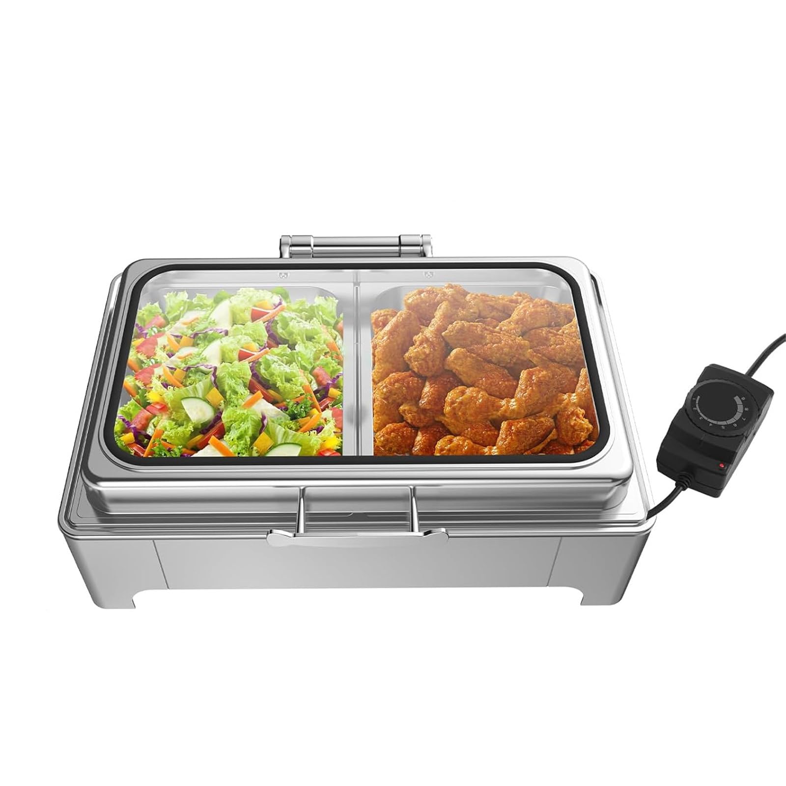 Chafing Dishes para Buffet, Chafing Dish De Acero Inoxidable, Chafing Dishes Y Calentadores De Buffet con Bandeja para Comida Y Agua, para Cualquier Fiesta,9QT