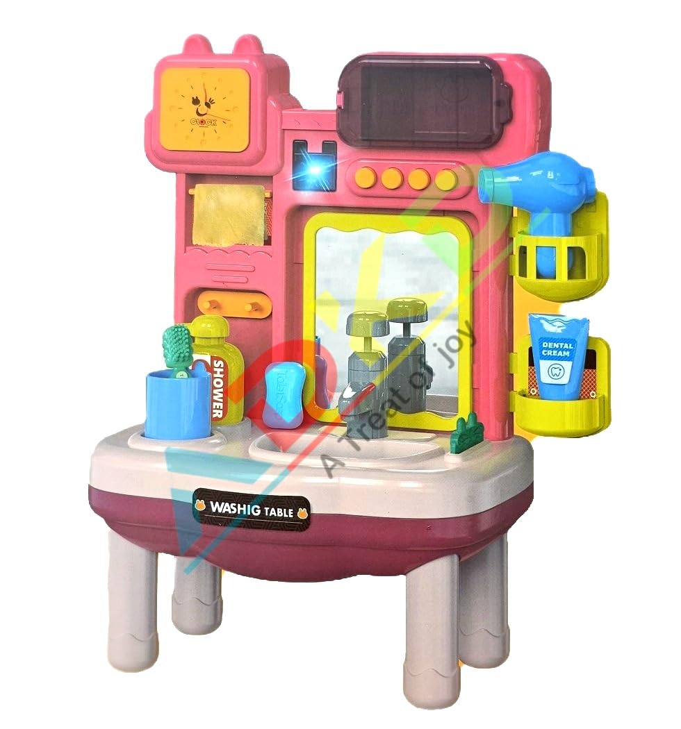 ADKD Kitchen Wash Basin Play Set Working Press & Pump Faucet with Music and Light with 18 Acessories- Random Color(Washing Table) (B0CQP8CWPV) Amazon Price History, Amazon Price Tracker