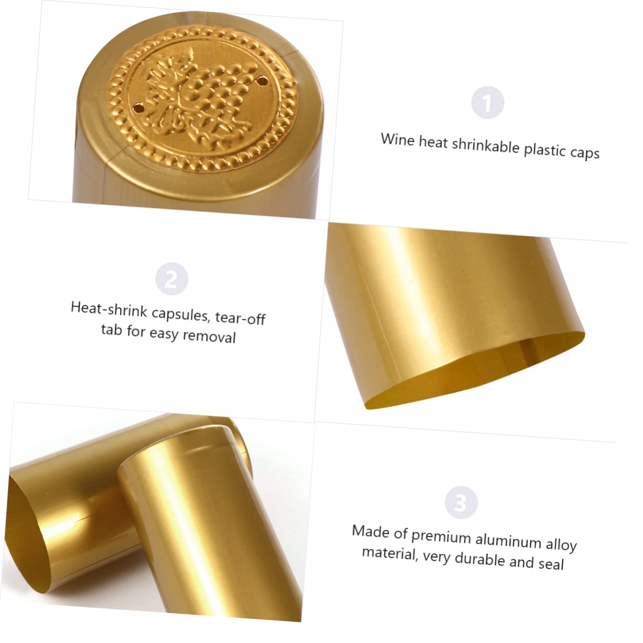 Mikinona Wine Heat Shrink Cap 100pcs Bottle Film Seal Wine Bottle Cover Heat Shrink Wine Bottle Seals