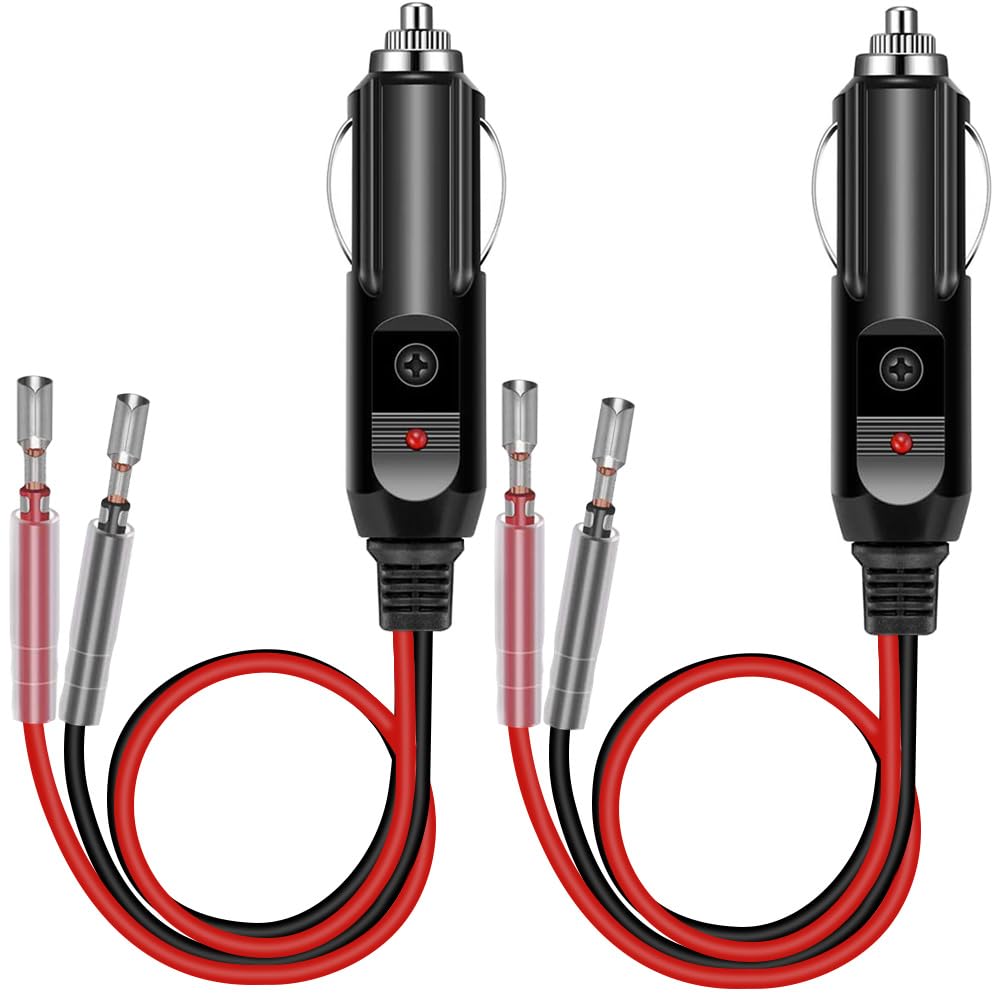 cigarette lighter plug with leads Amazon.com: Cigarette Lighter Adapter,Car Cigarette Lighter Male 12v Plug,with  Leads & LED Light,16AWG/15A Fuse/1FT/ 2 Pack (1# 1to2) : Automotive