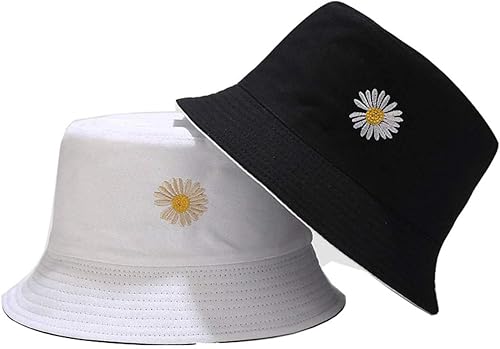 Daisy-Bucket-Sombreros Reversible Fisherman-Cap Packable Verano Sombrero de protección solar