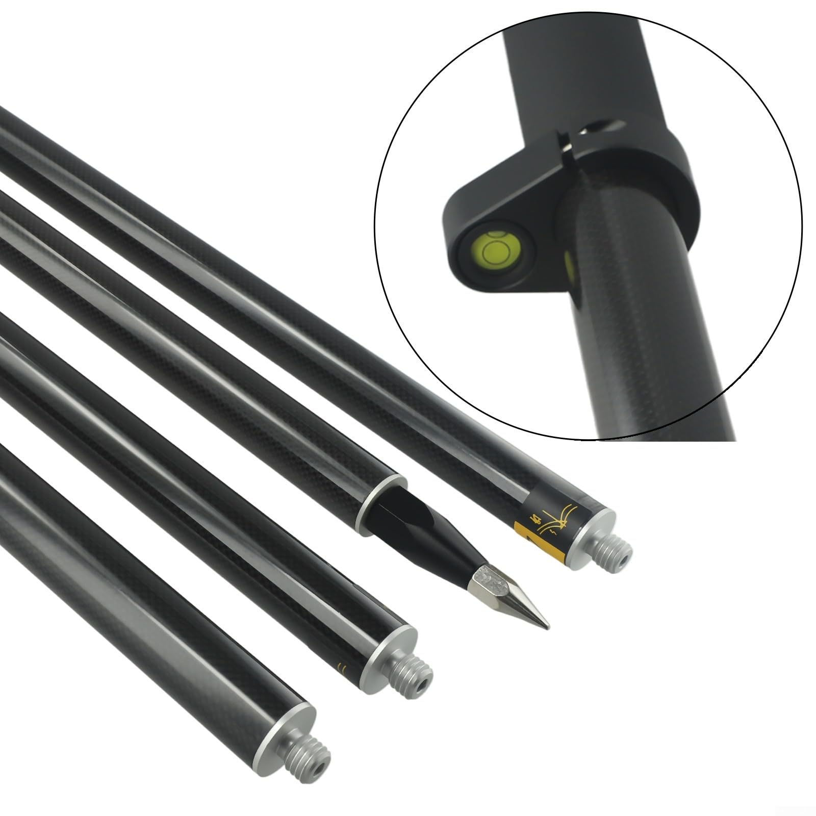 Gps Pole 32 mm – 2 m lunghezza palo in fibra di carbonio, compatibile con tutte le interfacce GPS e palo per misurazioni di precisione (2 m)