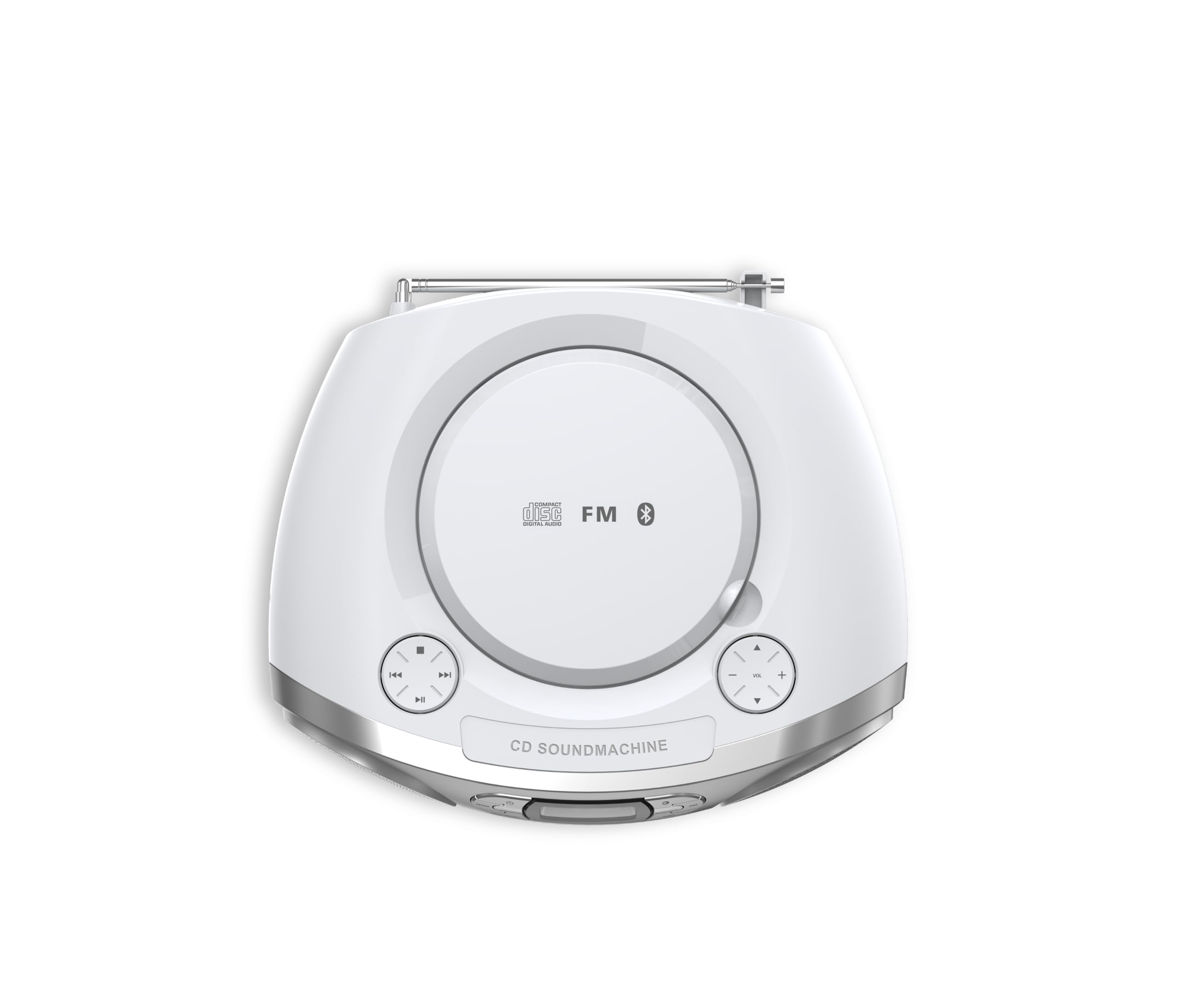 Philips TAZ2000 CD Soundmachine portatile CD con Radio FM, Bluetooth 6.0, Riproduzione USB, Ingresso audio, Boost bassi dinamici, Altoparlanti stereo 6W, CA/Batteria, Maniglia – Argento