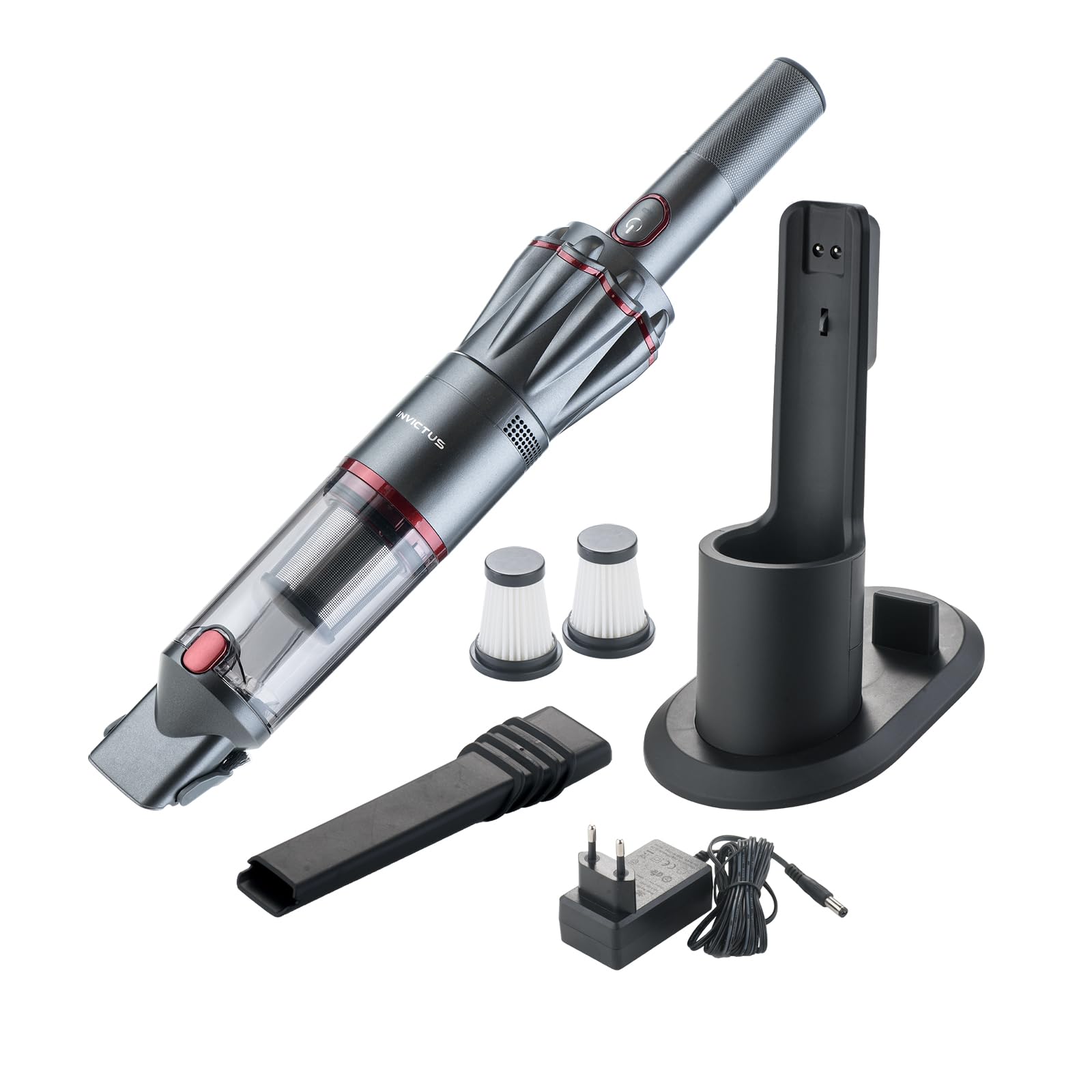 Genius A28178 Aspirateur à Main PP, Acier Inoxydable, Anthracite