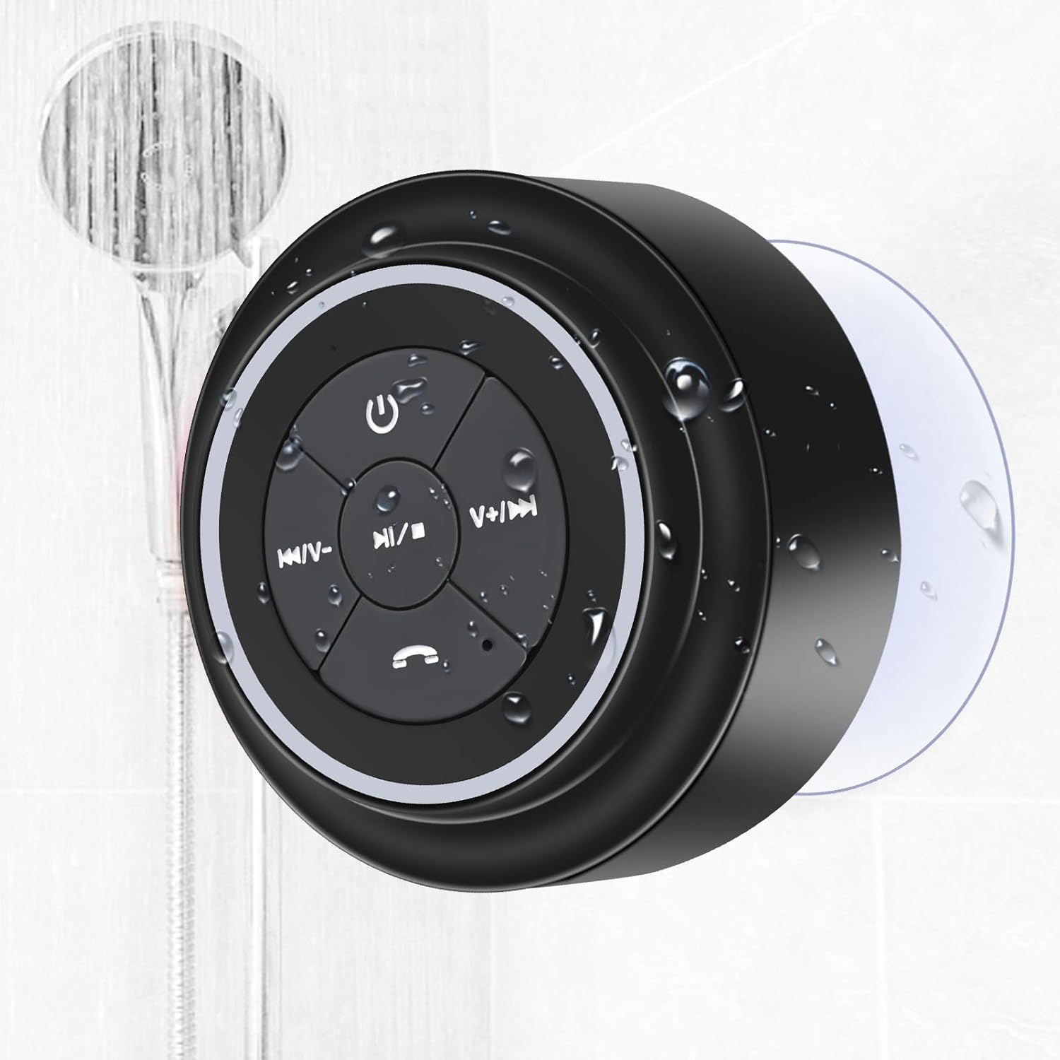 Waterproof Shower Speaker, Portable Bluetooth Speaker with Suction Cup, IPX7 Waterproof Wireless Speaker Teen Boys Gift Ideas for Shower Bathroom, Pool, Travel, Beach