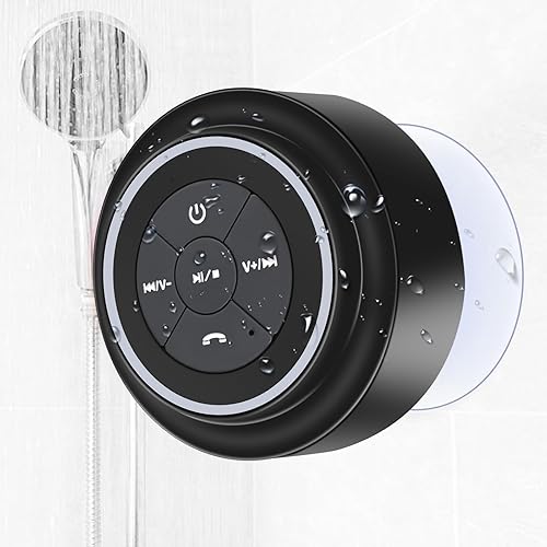 TDLIRH Altavoz de ducha impermeable Bluetooth, altavoz inalámbrico portátil con ventosa pequeño altavoz con luces de colores, ideas de regalo para