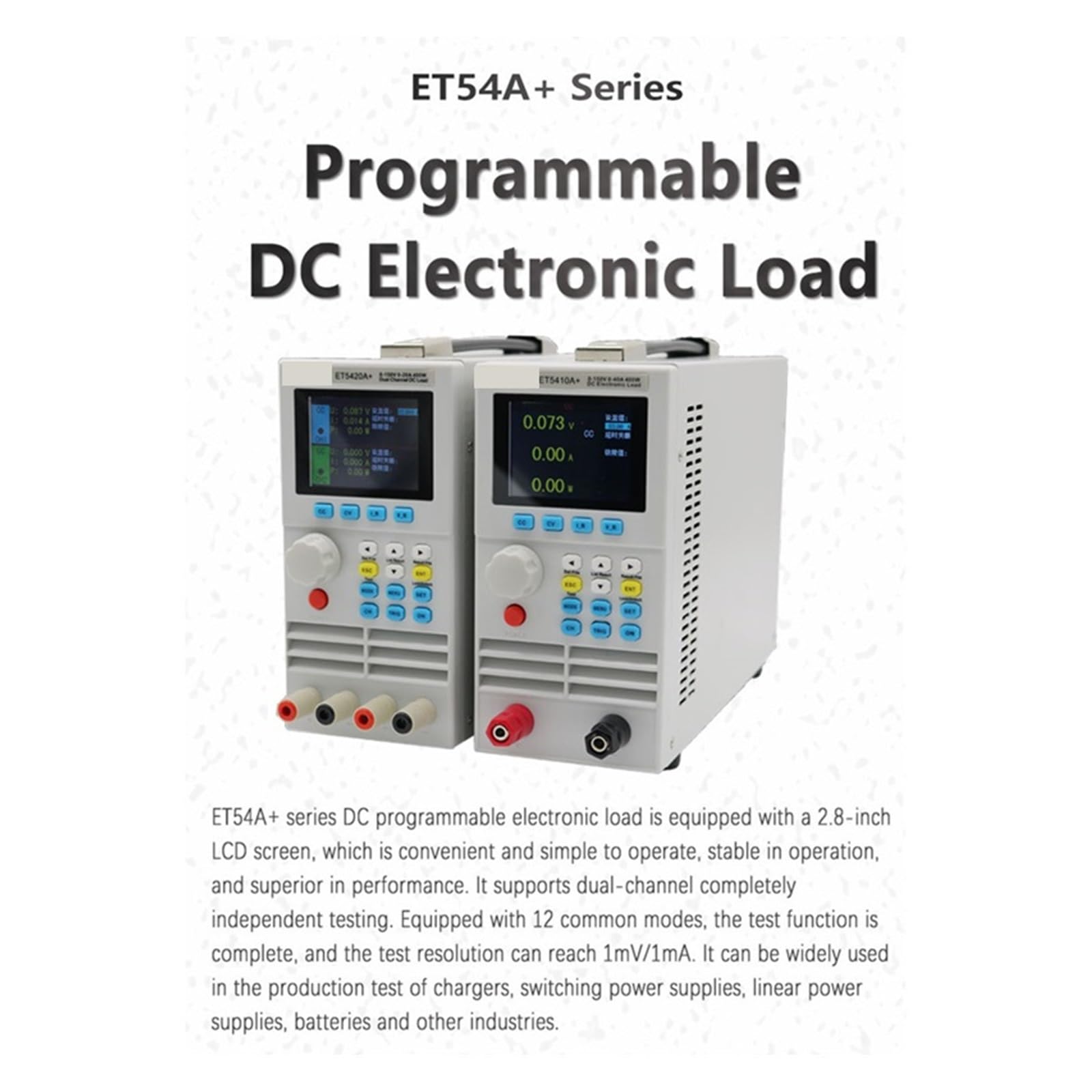 ET5410A+ ET5420A+ Elektroniczny tester obciążenia DC, programowalny zasilacz USB 500 V 40 A 400 W Cyfrowy tester obciążenia CC CV CR CP Pomiar rezystancji(ET5410A)