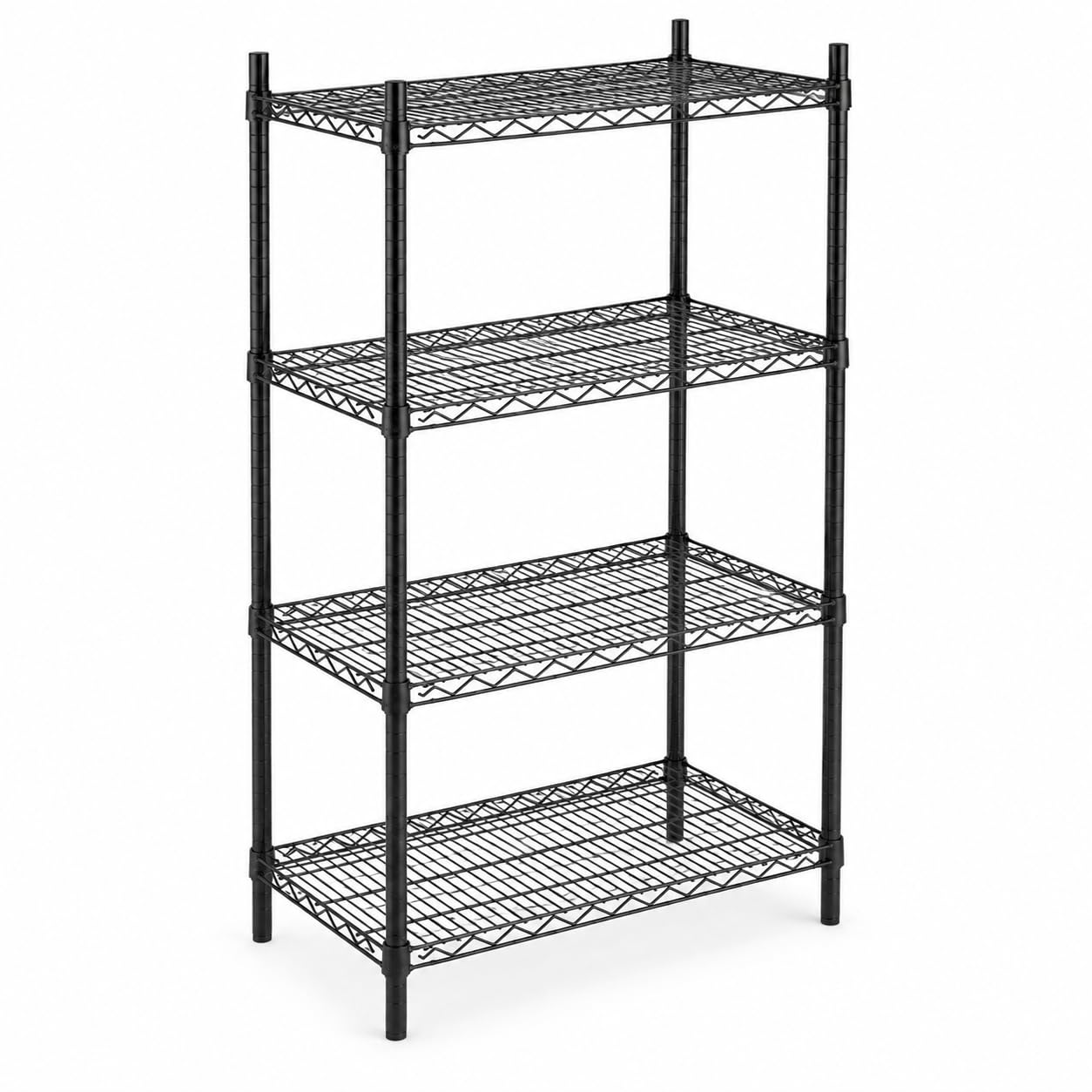 Black Epoxy Wire Shelving Unit by Glownary – 18 X 24 X 54 Inches, Epoxy-coated Metal, Black, Model 465b1824k54
