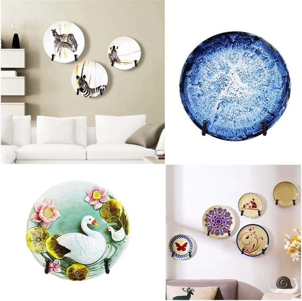 4 Pack Wall Mount Plate Display Stands, Medium Wall Easel Holder Plate Hanger Vertical Plate Stand Holders Wine Rack