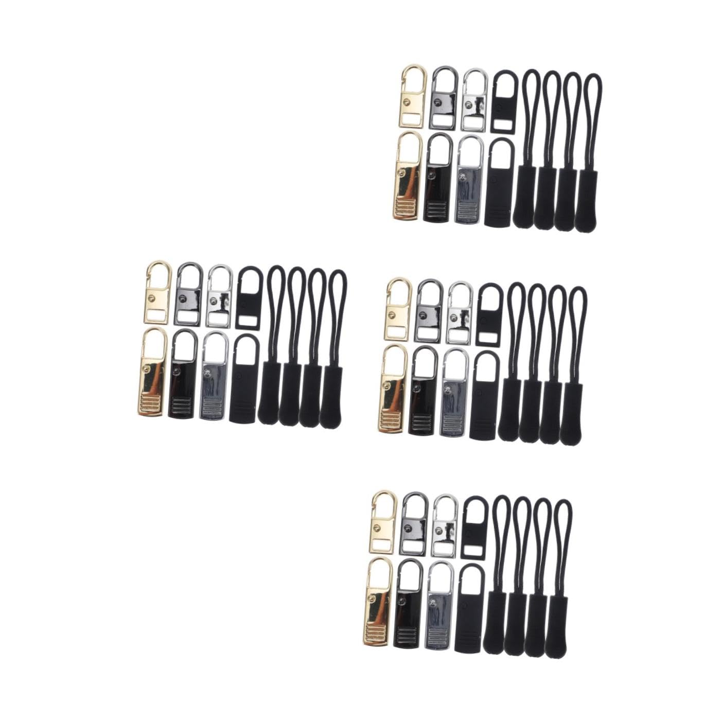 STOBOK 48piezas Kit De Reemplazo De Tiradores De Cremallera Para Ropa y Mochilas Cabezas De Cremallera De Reparación Para Accesorios De Viaje