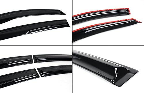 Miniatura 2 de Deflector de protección contra la lluvia de alta calidad 3D ondulado deportivo negro compatible con Honda Accord 2023 2024 11ª generación