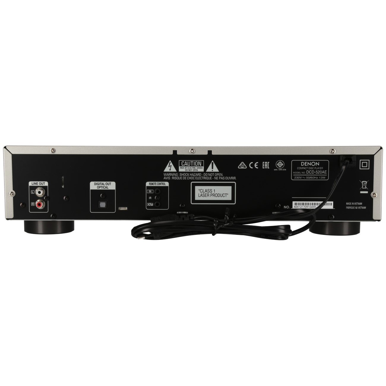Denon DCD 520 AE CD-Player (Aluminium Frontblende, ECO-Standby, Burr Brown Wandler) Silber