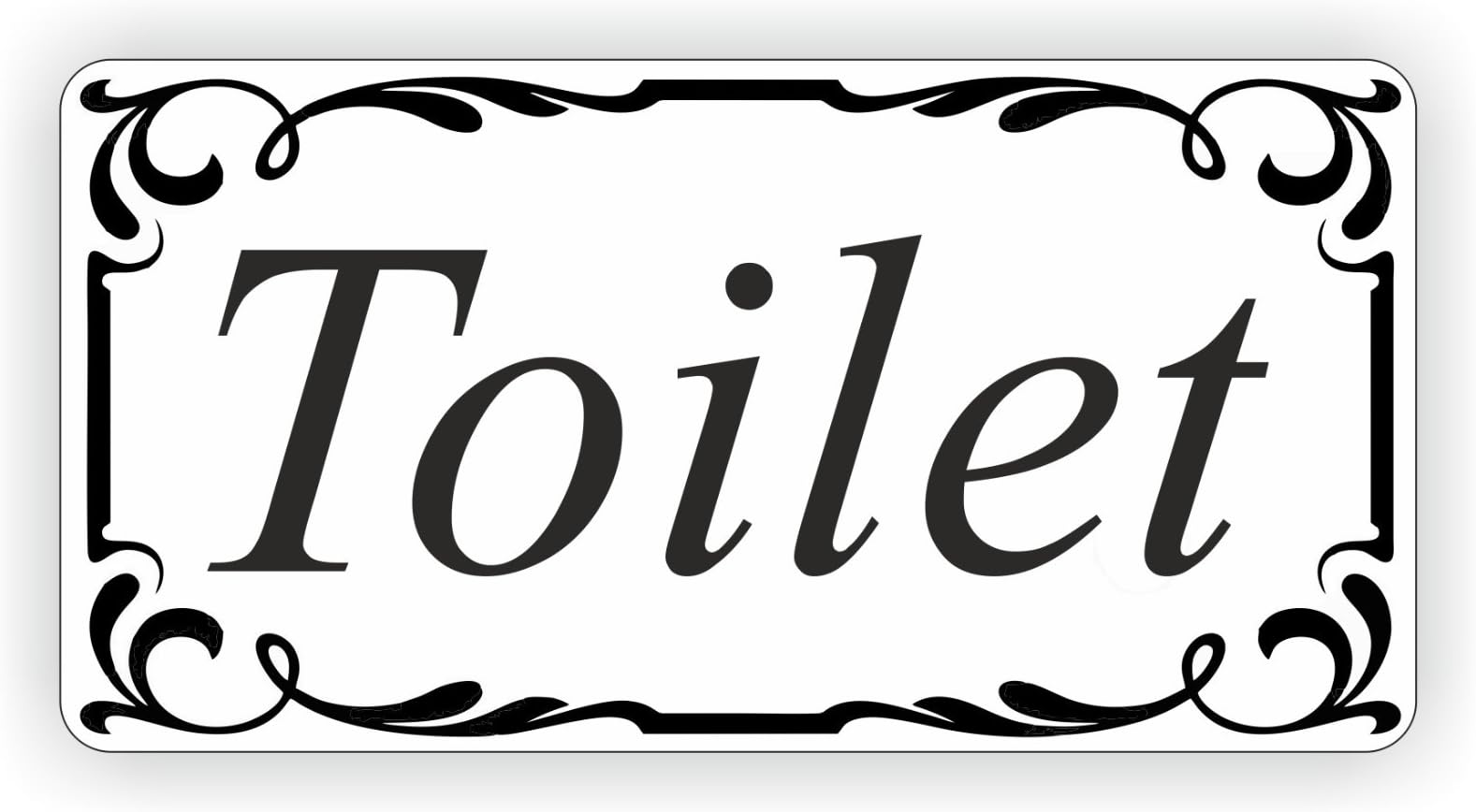 Toilet Door Sign Self Adhesive Vinyl Sticker, Decal Bath Room Door