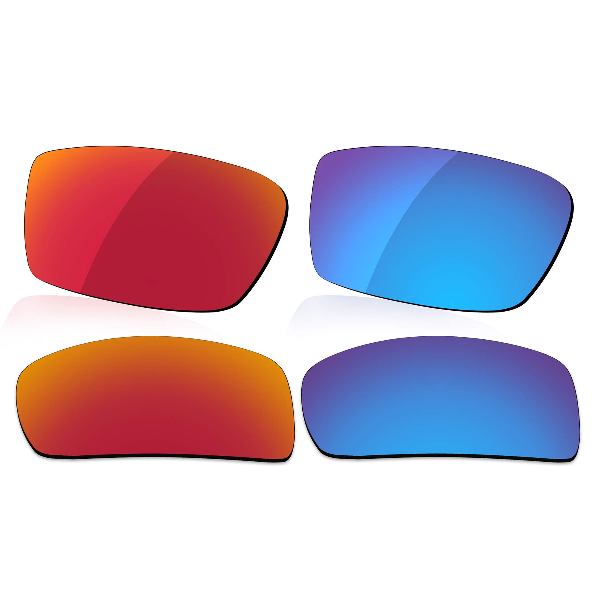 LenzReborn Polarized Lens Replacement for Oakley Crankshaft OO9239 Sunglass - Fire Red+Ice Blue