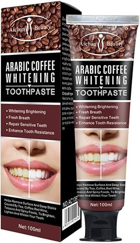 AICHUN BEAUTY Pasta de dientes de café árabe Reparación de aliento fresco dientes sensibles mejorar la resistencia dental Raíces de dientes limpios