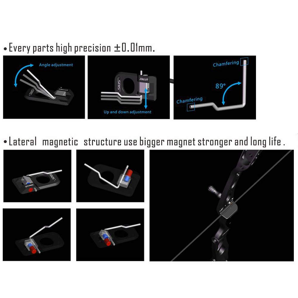 Repose-flèche Magnétique SHARROW – Réglable Gauche/droite – Pour Arc Classique, Alu 6061