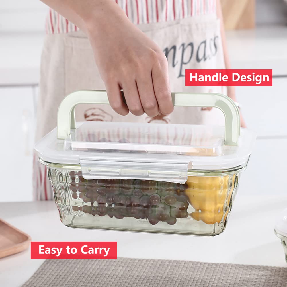 Taiuloo Set of 3 Food Storage Container, BPA Free Salad Bowls with Lids, Salad Lunch Container To Go with Handle, Plastic Meal Prep Storage Containers for Snacks, Fruits, Pink