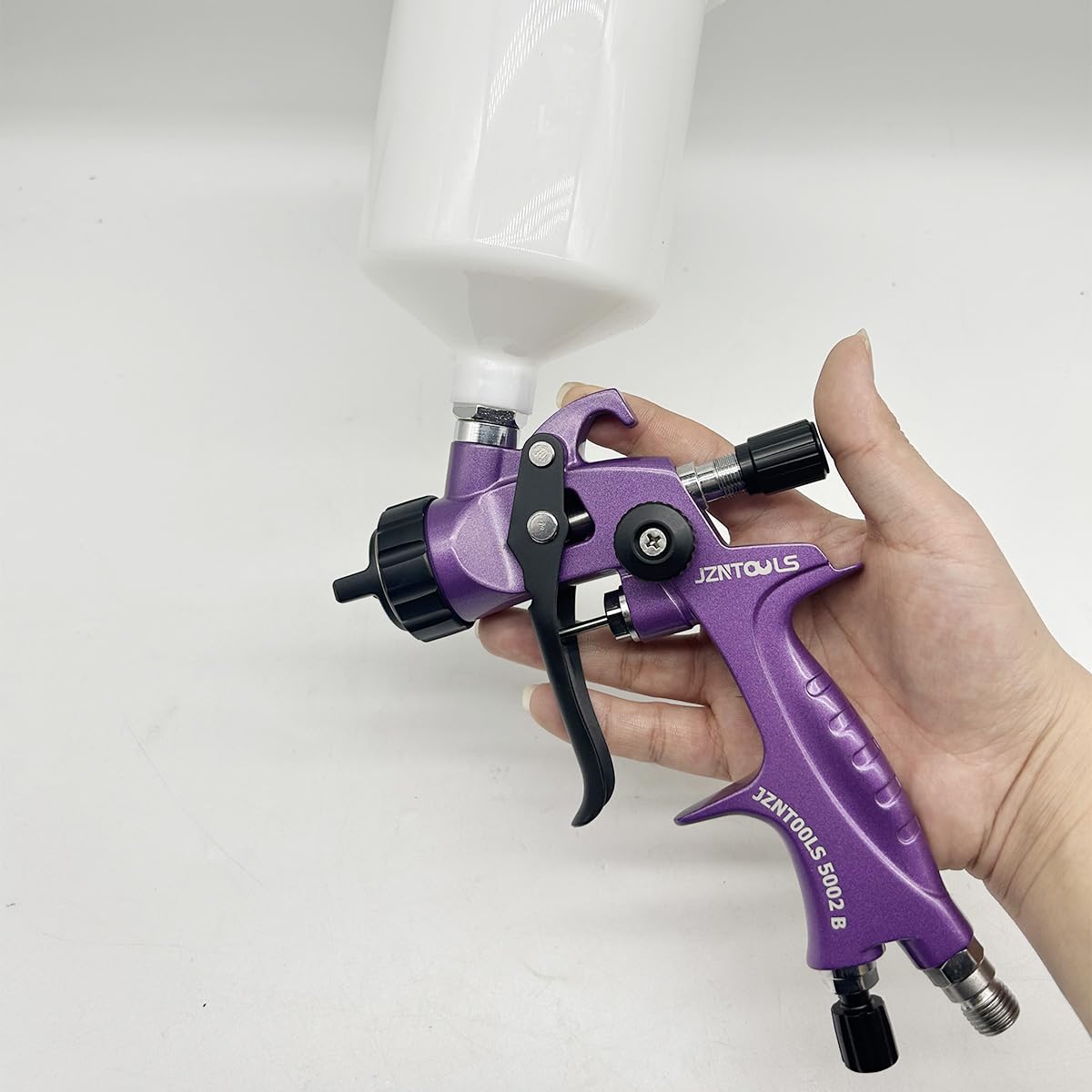 HVLP Pistola a spruzzo 1,4 mm, 1,7 mm, 2,0 mm, ugello in acciaio inox, capacità 600 ml, spruzzatore professionale per vernice a gravità, per primer e vernici