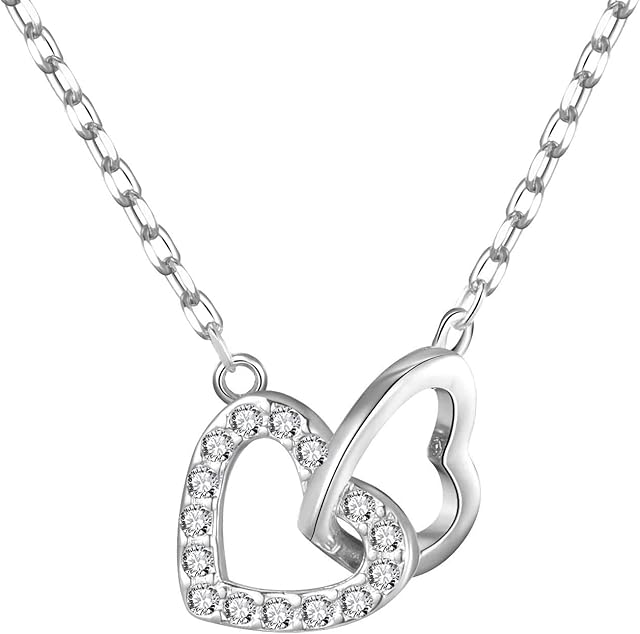 Philip Jones Heart Link Necklace Created with Zircondia® Crystals