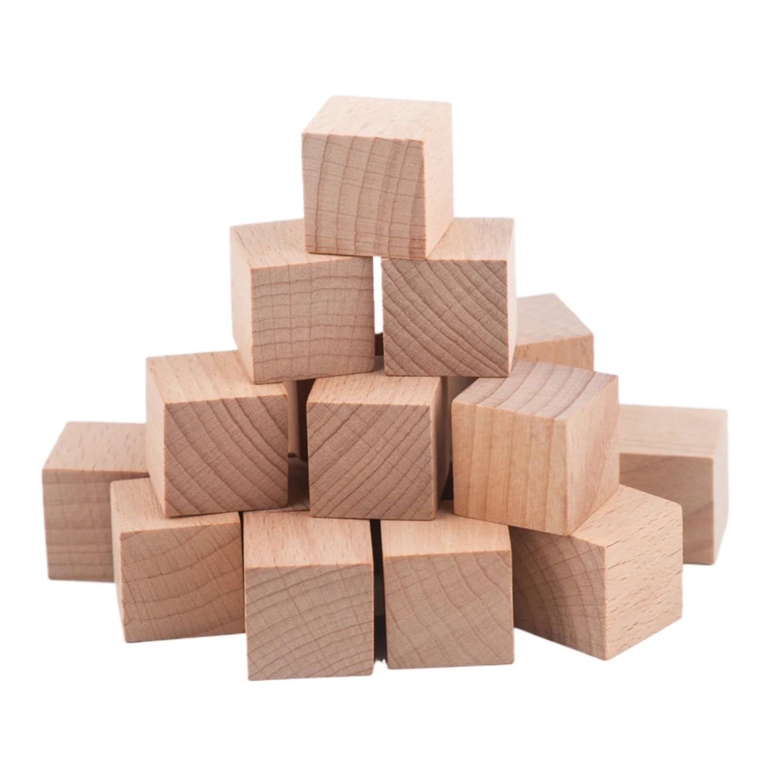 LSNNMU 500 pcs 1cm Unfinished Blank Mini DIY Wooden Square Blocks Wood Solid Cubes for Woodwork Craft Kids Toy Puzzle Making Material for Crafts