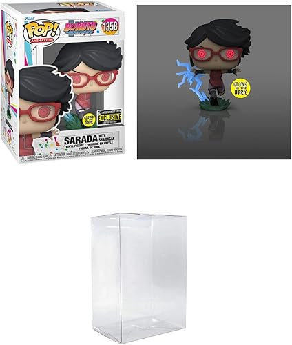 Funko Pop! Animación Boruto - Naruto Next Generations Sarada con Sharingan Glow-in-The-Dark Entertainment Earth Exclusivo incluido con un protector