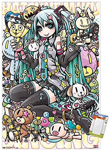 Trends International Hatsune Miku - Toys Wall Poster, 22.375" x 34", Premium Poster & Mount Bundle