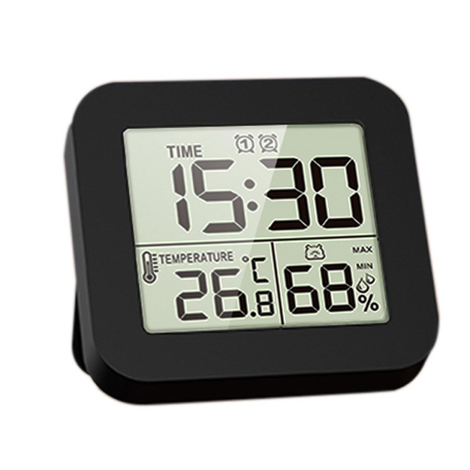 ZBIianxer Portable Digital Alarm Clock with Temperature Humidity Reading Multifunctional Desk for Home Heavy Sleeper Alarms Multifunctional