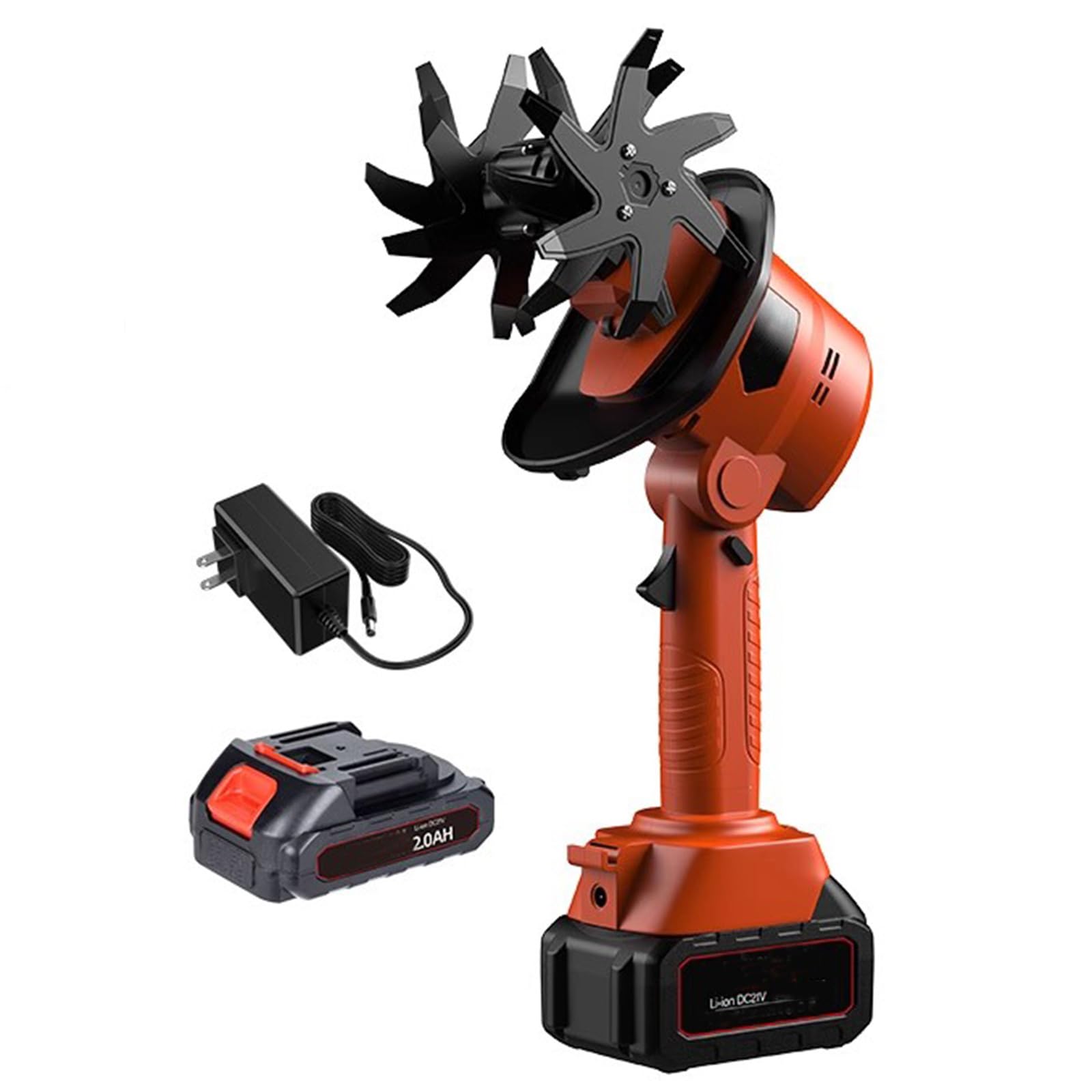 Bezprzewodowy Mini Kultywator, Elektryczny Silnik Ogrodowy 235 obr./min, z 4 Pasami Zębów, Szerokość Uprawy 128 Mm, Głębokość Robocza 103 Mm, Przenośny Odchwawacz