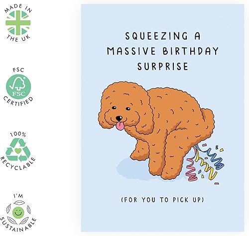 Miniatura 2 de CENTRAL 23 Tarjeta de cumpleaños de perro y cachorro  Regalos divertidos para perro papá o mamá peludo  Tarjetas de cumpleaños para perros para