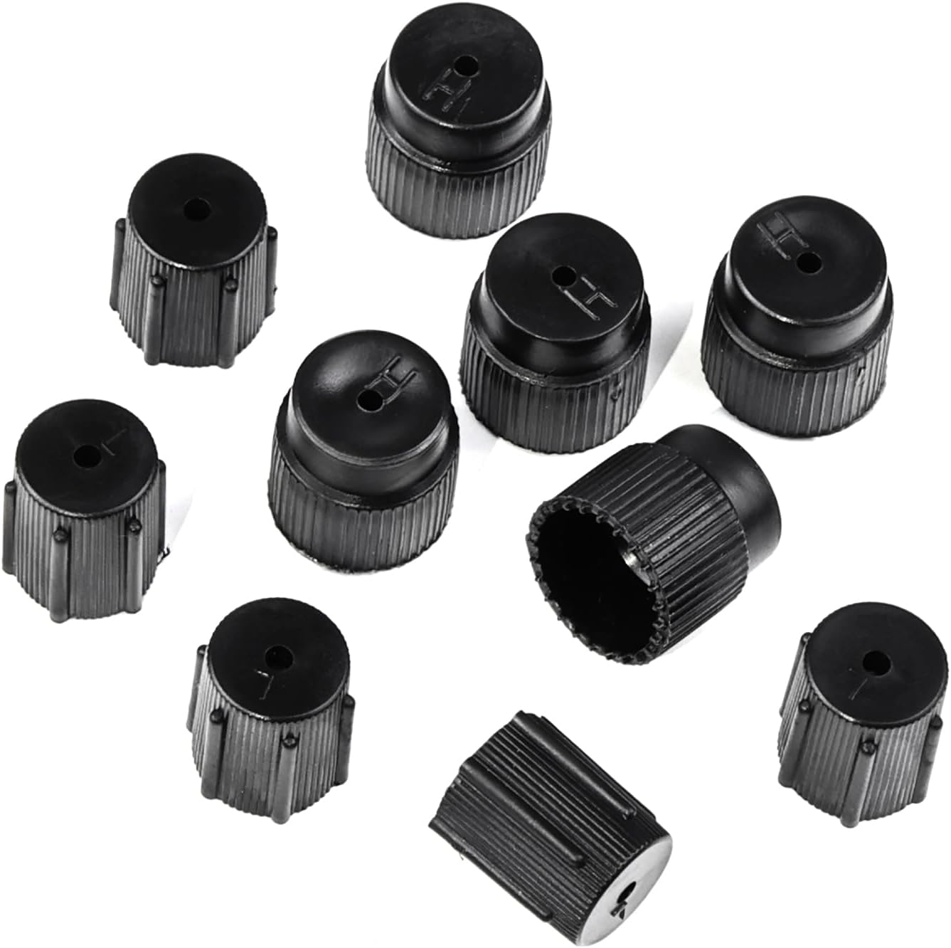 Air Conditioner Valve Covers, High Pressure Caps Low Pressure Caps with Sign on Top, 10PCS Universal ABS Replacement for Most Cars