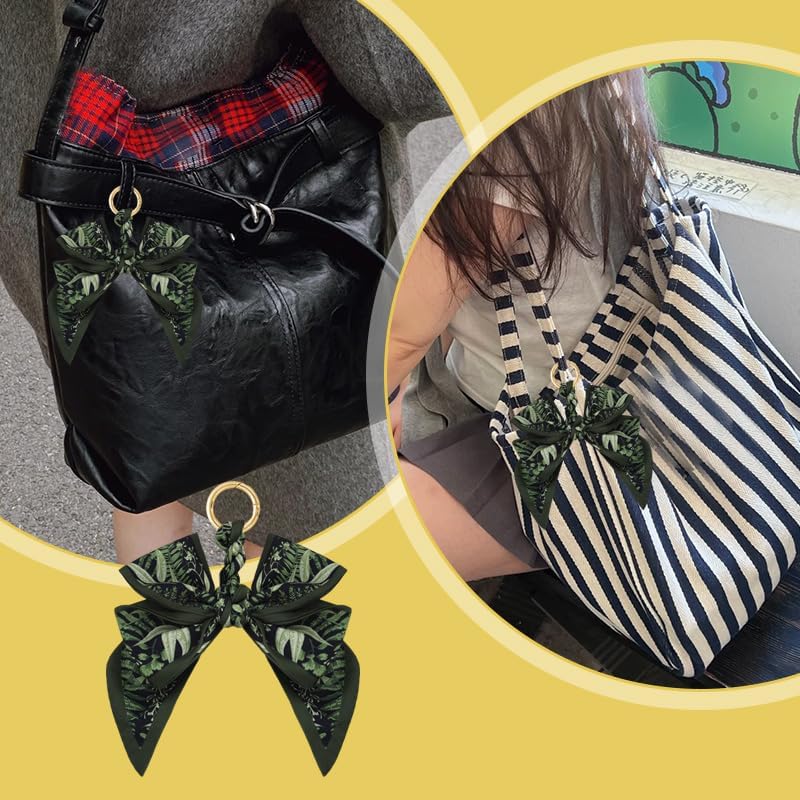 Silky Satin Bow Key Chain for Women Handbags Purse Bowknot Keychain for Ladies Bag Pendant - Image 7