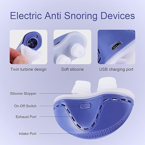 Miniatura 4 de Dispositivos antironquidos solución eléctrica para ronquidos para hombres y mujeres velocidad de viento ajustable doble corriente parada ronquidos