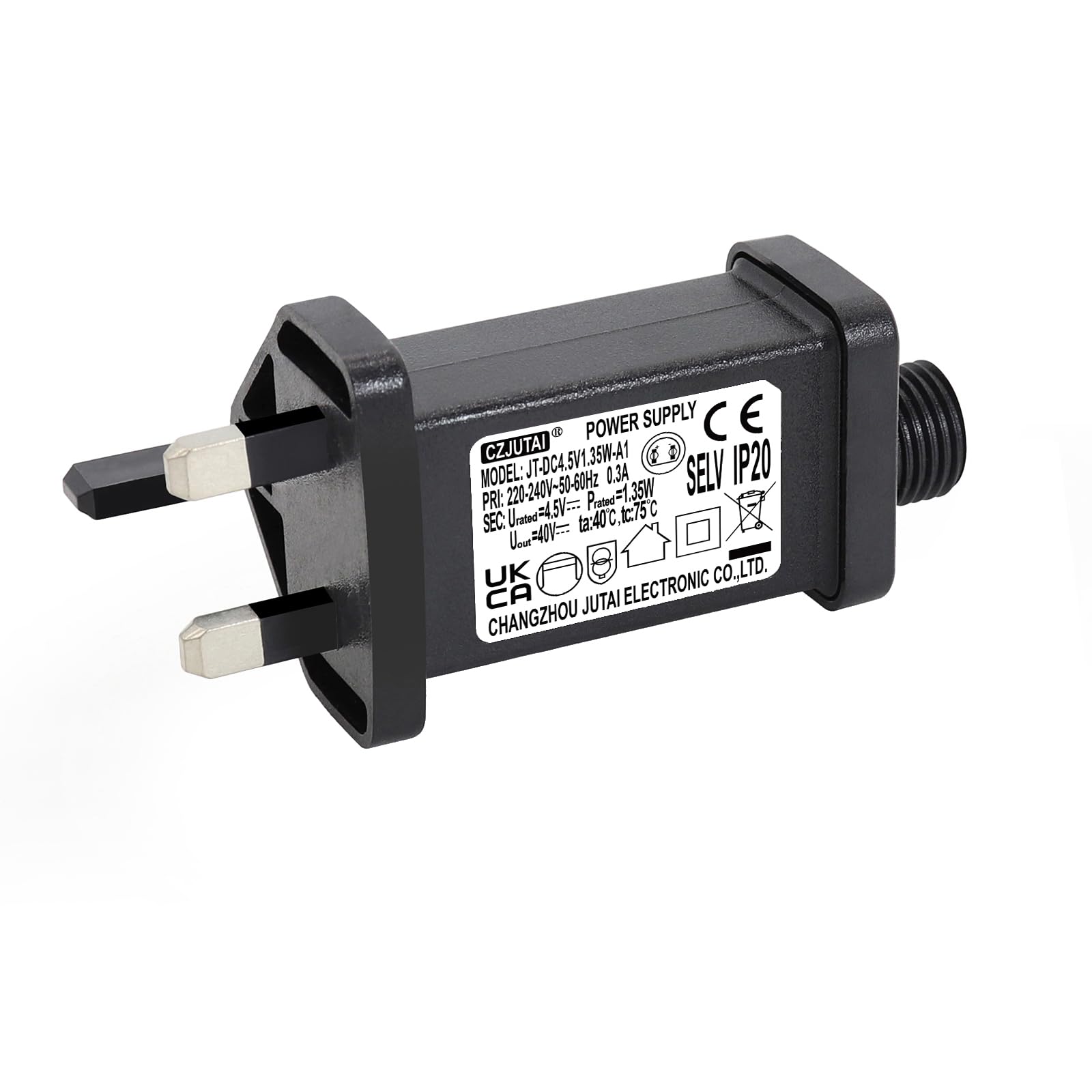 String Lights Indoor-Outdoor Power Adapter for CZJUTAI JT-DC4.5V1.35W-IP44 Christmas Lighting [U213]