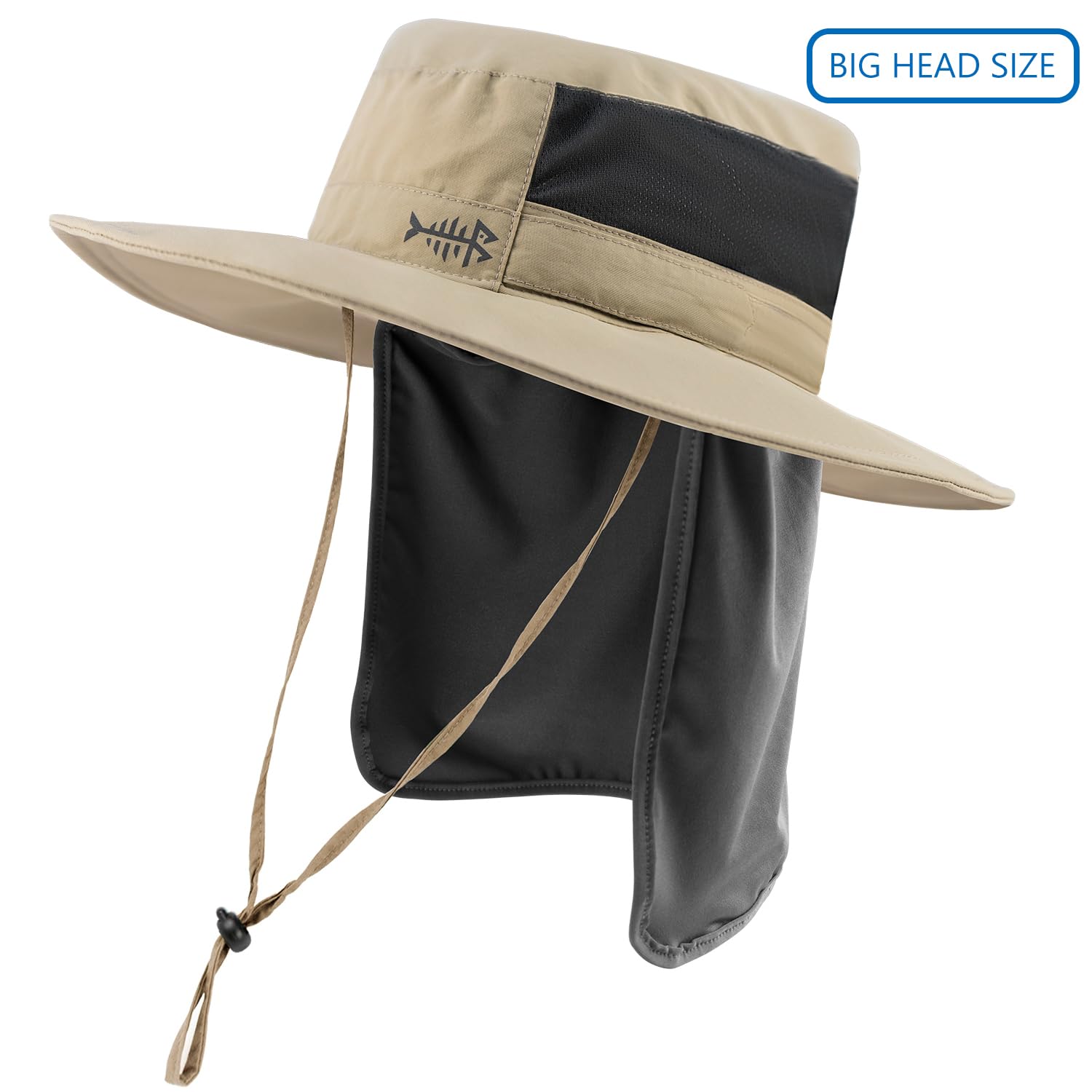 Bassdash UPF 50+ Sun Fishing Hat Wodoodporny z odpinaną klapką na szyję