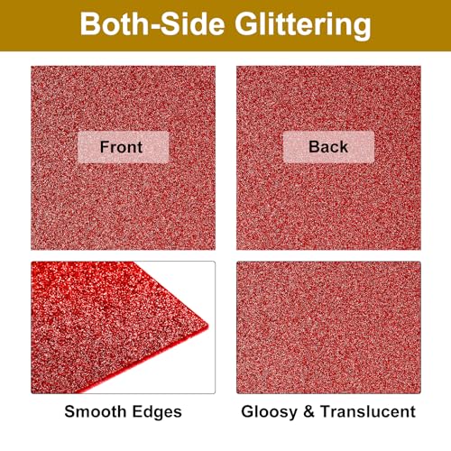 Image of MECCANIXITY 1Pcs Red Glitter Acrylic Sheets 1 /8 inch Thickness 12 inch x 12 inch Glossy PMMA Fluorescent Plastic Sheets Extruded Translucent Blanks for DIY Art Crafting Laser Cutting & Engraving