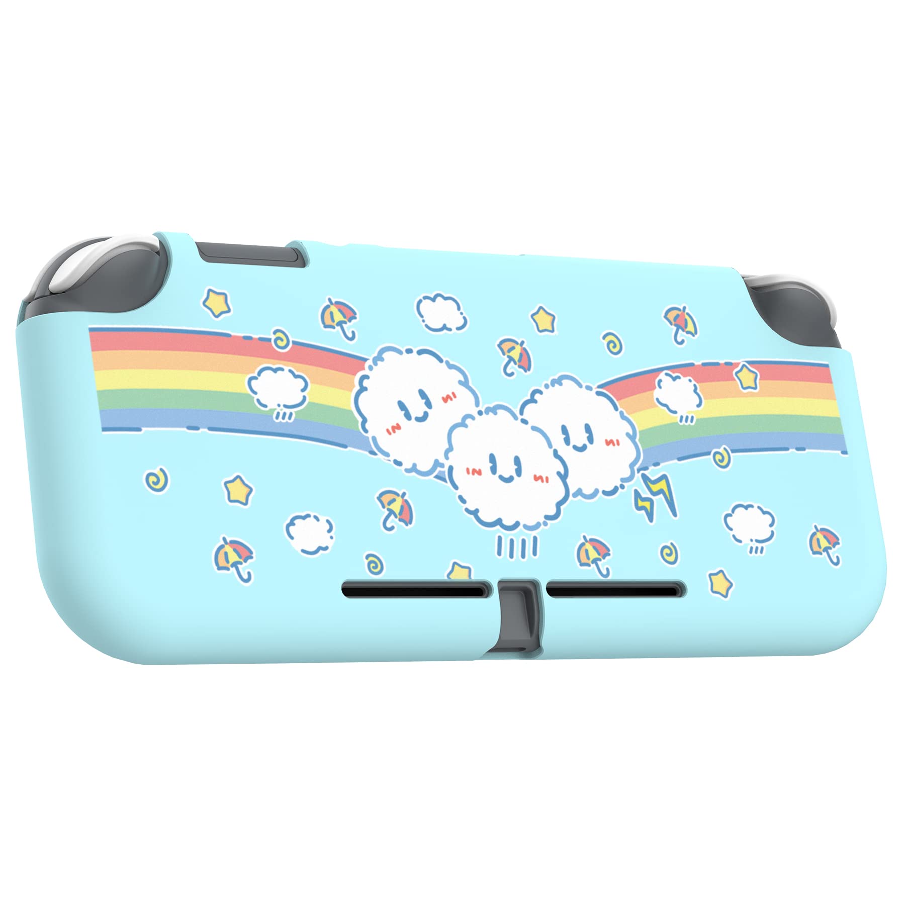 playvital Cover Custodia per Nintendo Switch Lite,Copertura Morbida TPU Protezione Accessorio per Nintendo Switch Lite Console-Arcobaleno su Nuvola