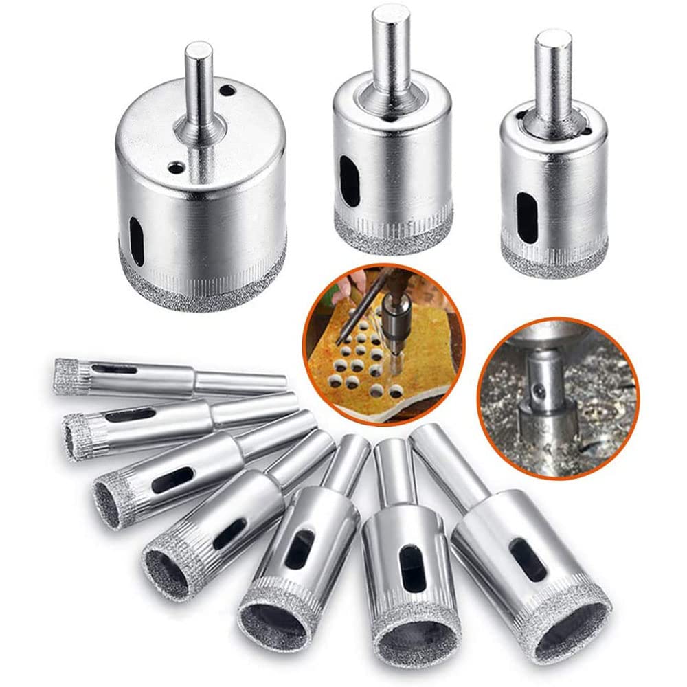 Narvik 10本組 ダイヤモンドホールソー コアビット ガラス タイル 陶器 大理石 穴あけ 超硬 電動ドリル